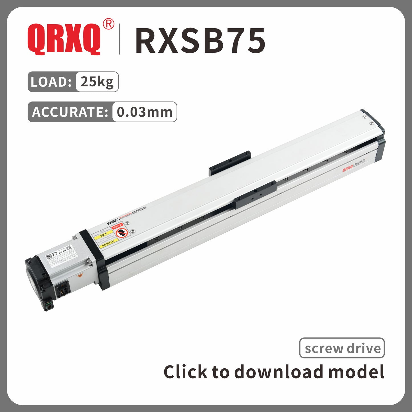 RXSB75 linear guide semi-enclosed ball screw precision linear module load 30kg