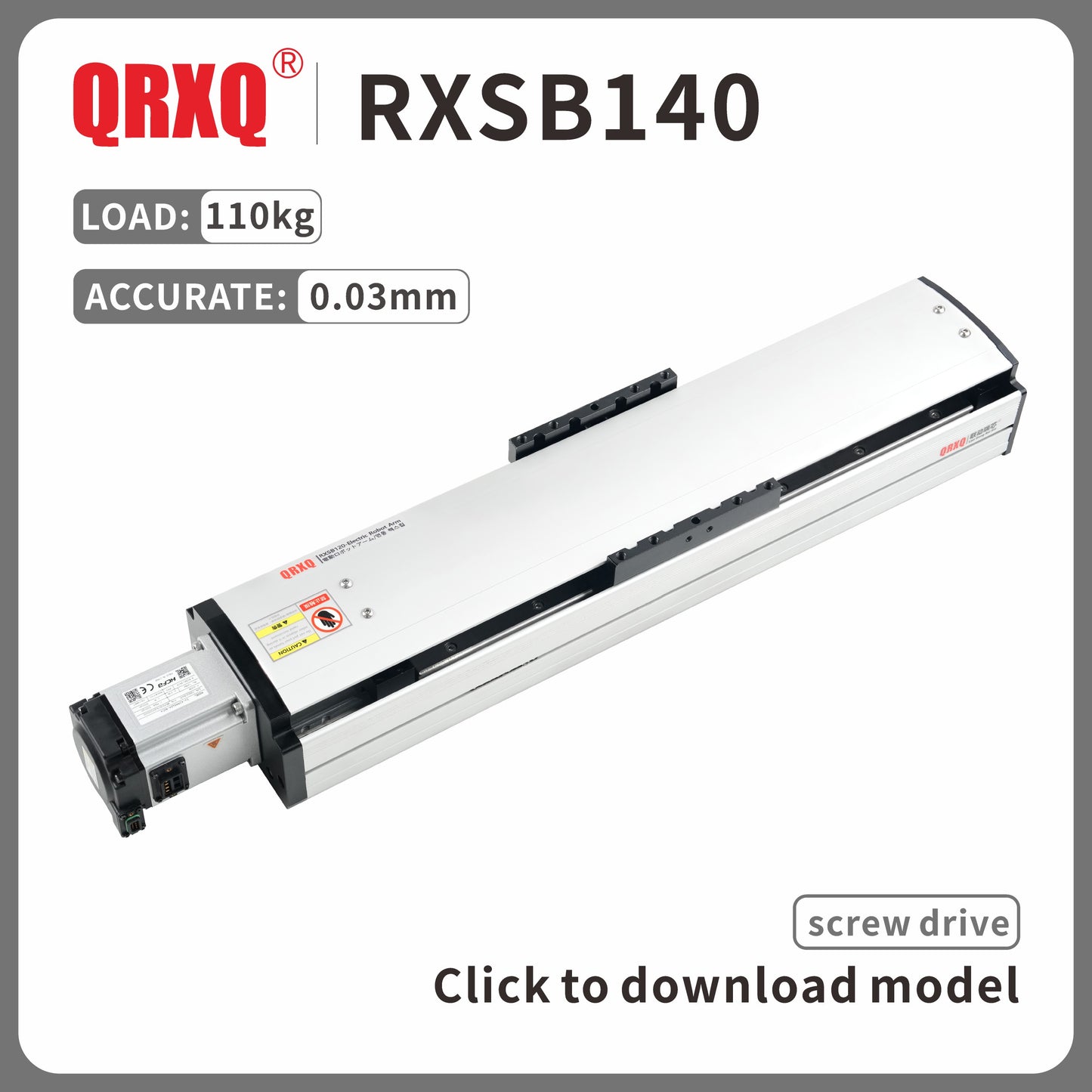 RXSB140 linear guide semi-enclosed ball screw precision linear module load 100kg