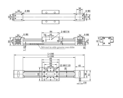 RXP30-Qrxq precision electric linear synchronous belt slide rail