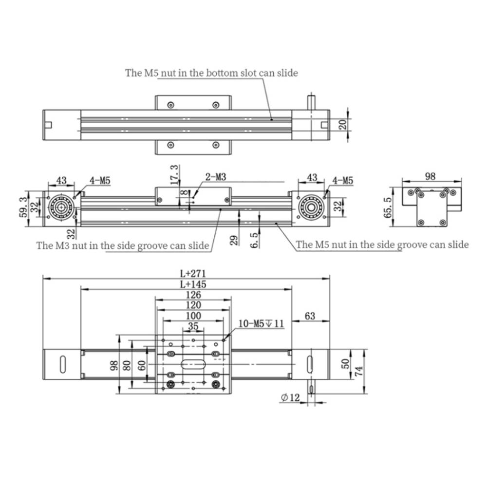 RXP50-Qrxq precision electric linear synchronous belt slide rail